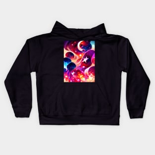 Sea of Stars Fluid Abstract Pattern Kids Hoodie